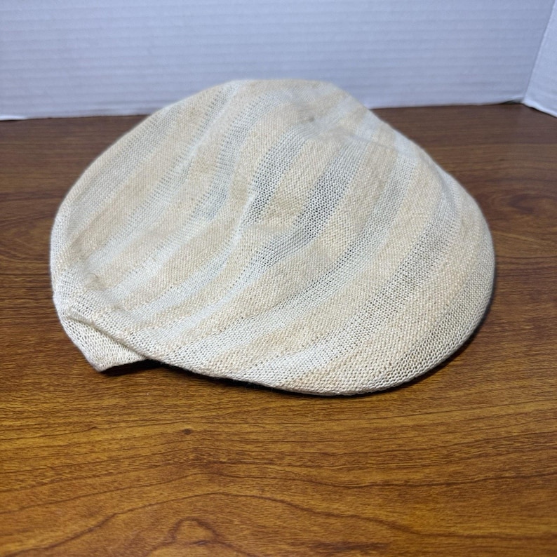 Vtg KANGOL Ivory Ventair Cap Hat Cabbie Newsboy Golf Caddy Sz Large Used image 1