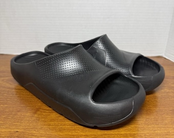 Nike Air Jordan Post-slippers dames, geheel zwarte slippers maat 7