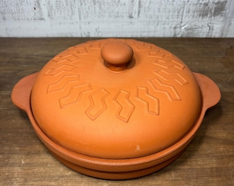Cazuela redonda de arcilla terracota vintage PIC