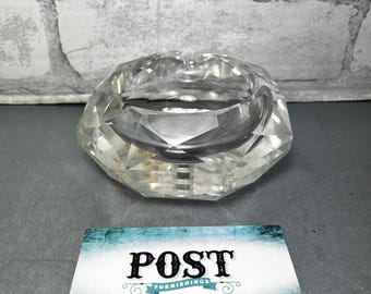 Vintage Crystal Glass Ashtray