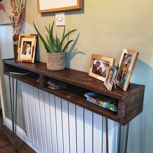 Console Table with Shelf Narrow, Reclaimed Wood, Radiator Cover, Hallway Decor, Narrow Console, Console Table, Entryway table