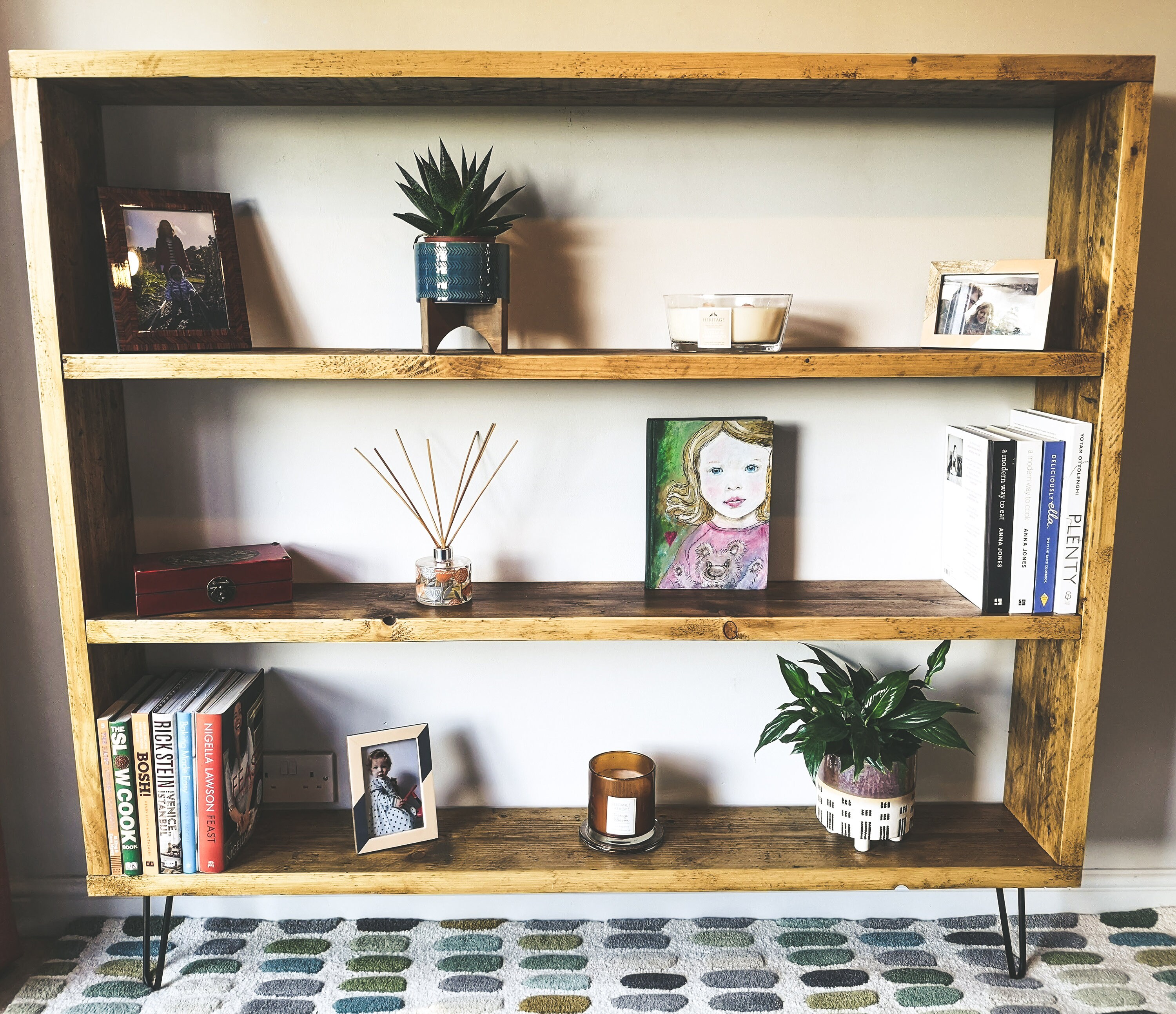 Reclaimed Wood Bookcase Scaffold Board Storage Handmade Etsy UK