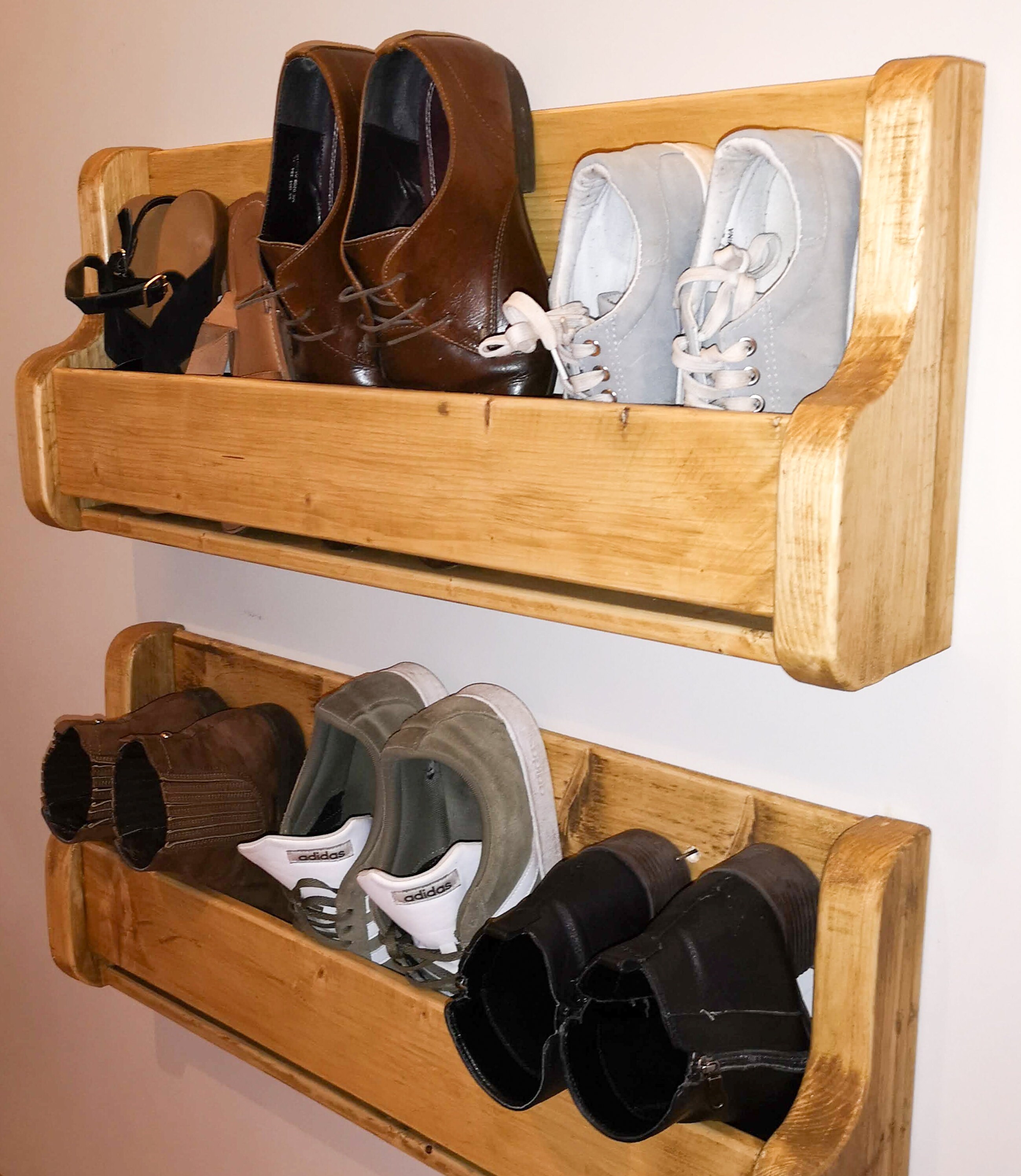Reclaimed Wood Shoe Rack Etsy UK