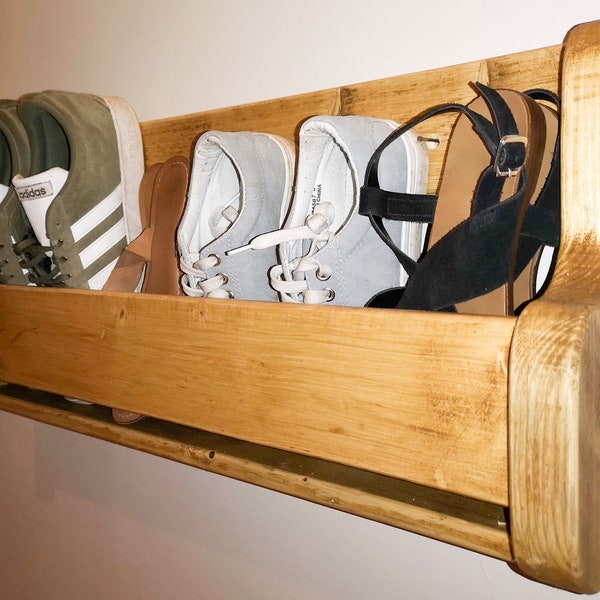 Reclaimed Wood Shoe Rack Etsy UK