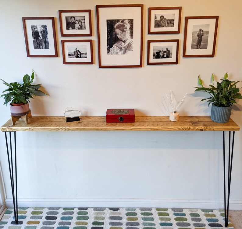 Rustic Console Table Made With Chunky Pine Sitting on Hairpin Etsy UK