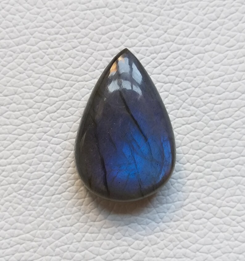 LABRADORITE GEMSTONE Size 34x22.5x10.5 MM 61 Ct Labradorite High Quality, Natural Blue Labradorite Smooth Pear Shape Cabochon