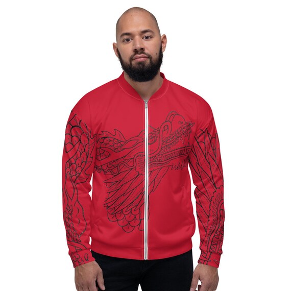 Red Dragon Unisex Bomber Jacket - Etsy