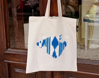 Majorcan tongues bag, Majorca fabric bag, majorcan llengos fabric bag, ikat tote bag, mediterranean style tote bag, souvenir of Mallorca