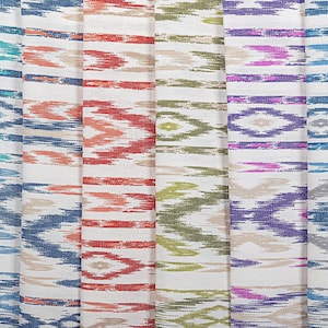 Fabric tongues mallorquin colors, print ikat fabric majorca, curtain fabric upholstery bedding, fabric by the meter, fabric typical Mallorca