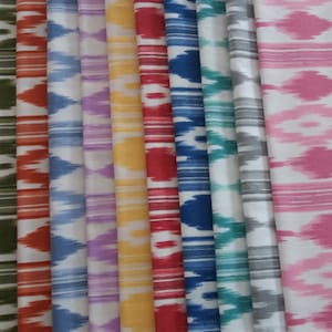 Fabric tongues mallorquin colors, print ikat fabric majorca, curtain fabric upholstery bedding, fabric by the meter, fabric typical Mallorca