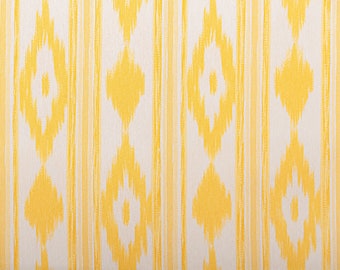 Mallorcan tongues cloth yellow, ikat fabric majorca yellow, yellow fabric by the yard, curtain fabric upholstery fabric bed linen yellow