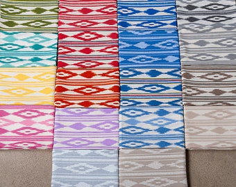 Tela lenguas colores mallorquines, tela estampada ikat mallorca, tela para cortinas tapicería ropa de cama, tela por metros, tela tipica mallorquina