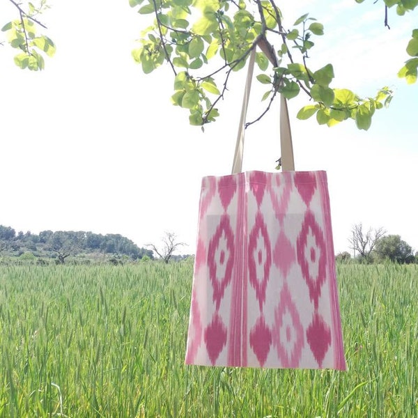 Majorcan tongues bag, Majorca fabric bag, majorcan llengos fabric bag, ikat tote bag, mediterranean style tote bag, souvenir of Mallorca