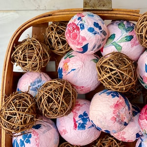 Tigela decorativa enchimento tigela enchimento vaso bolas decorativas rosa flores primavera páscoa verão