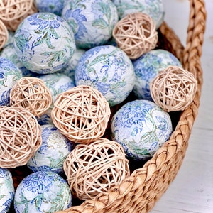 Decorative Bowl Filler Teal Paisley Decorative Balls Pink Flowers Spring Summer Everyday Decor