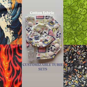 COTTON NATURE PATTERNS - Tubie/Feeding Tube sets (fully customizable)