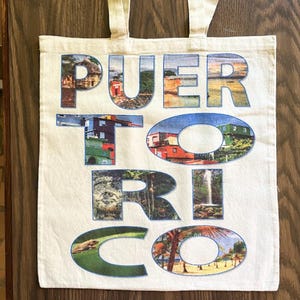 CafePress "I Love Puerto Rico" Tote Bag | Natural Canvas Reusable Shopping Bag - View #2