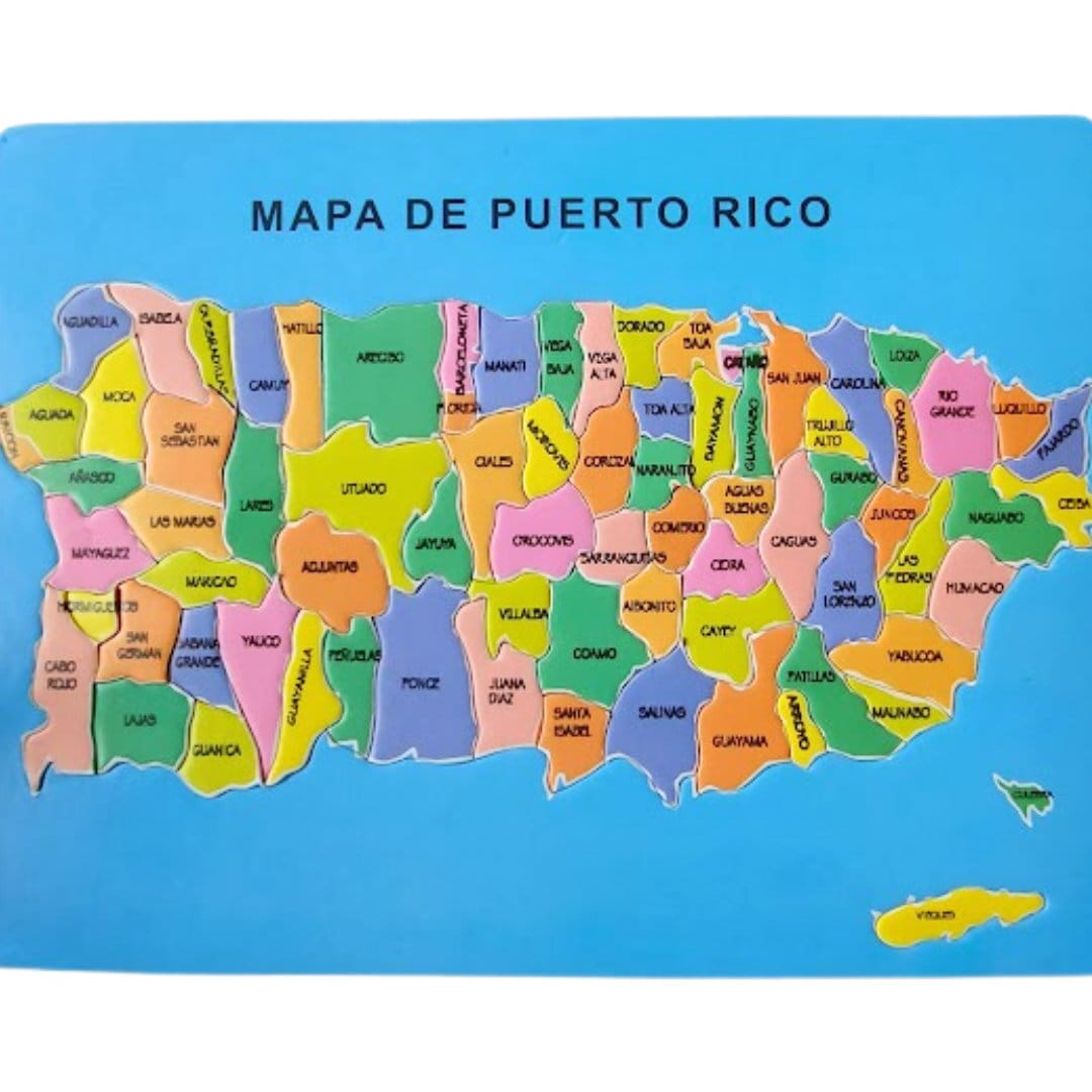 Puerto Rico Map Puzzle for Kids Etsy