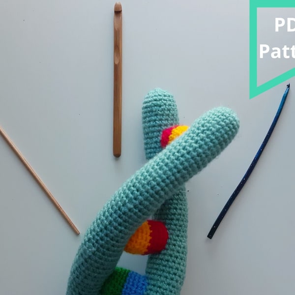 Amigurumi DNA Pattern, DNA Crochet Plushie,  Biology - Cuddly DNA Pattern - Create your own geeky handmade science plush!