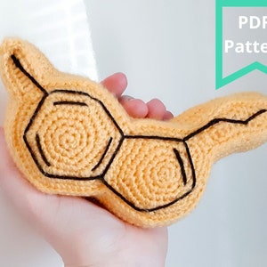 Serotonin Plush, Chemistry Biology Crochet,  Amigurumi Pattern - Make your own Serotonin  Molecule Plushie, a fun and easy project for all!