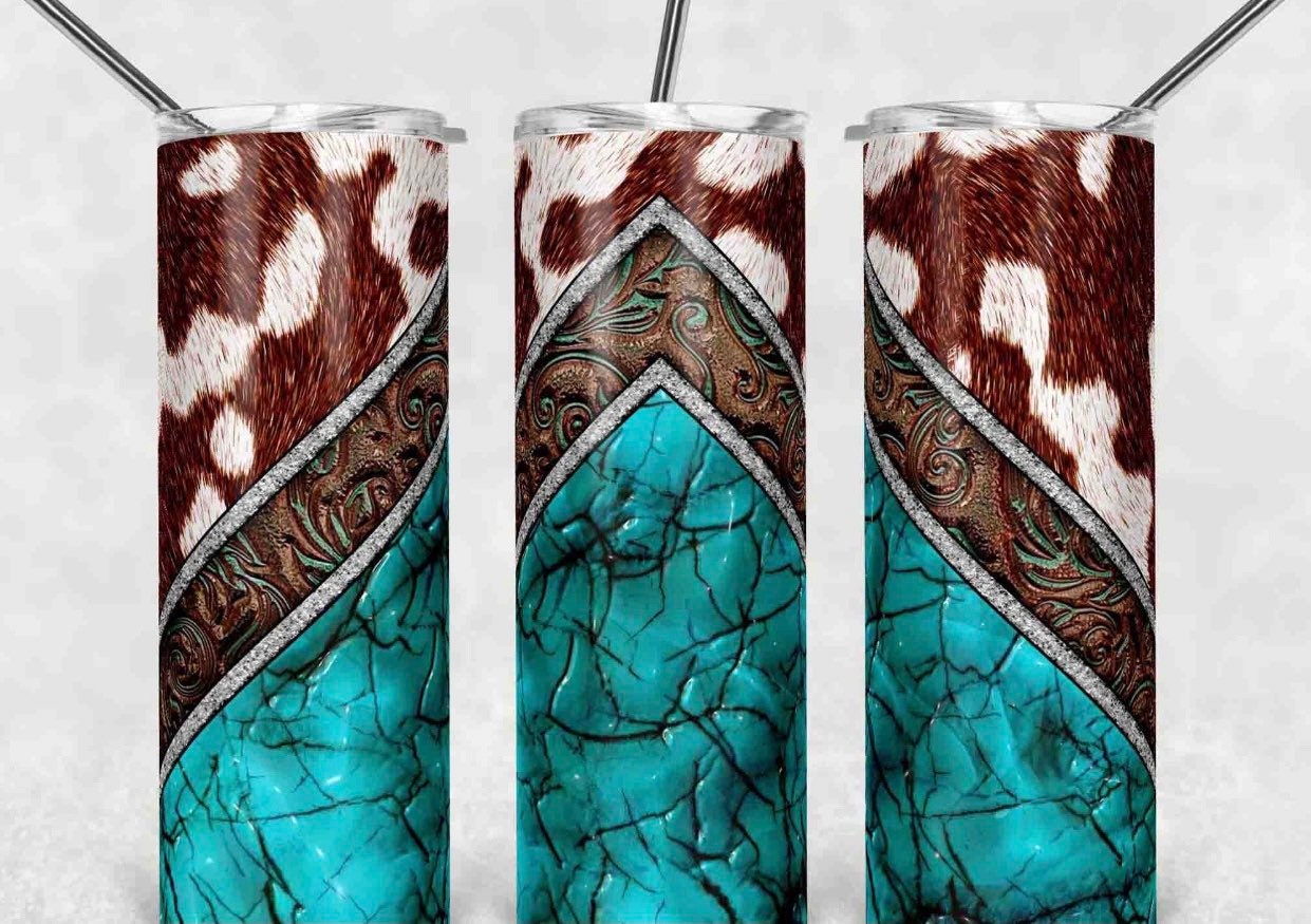 Cowhide Tumbler Cowhide Cup Tumblers Western Western Etsy