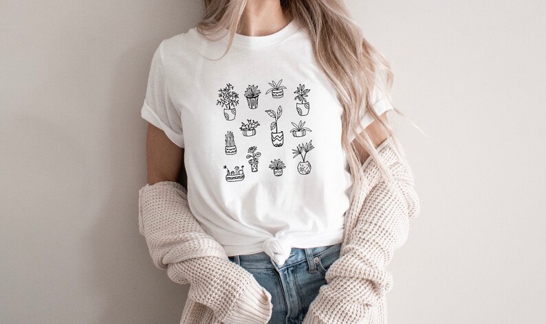 Plants Plant Plant Tee Botanical Graphic Tee House Plant Gift Succulent Plant Lover