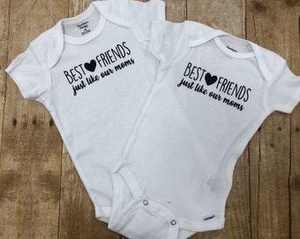 matching best friend onesies baby