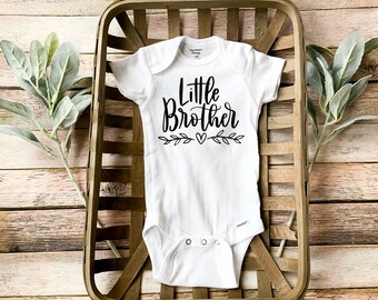 Little Brother Onesie / Cute Onesie / Baby Shirt / Son / Newborn Baby / Baby Shower Gift / Loved / Hearts / New Mom / Sibling / Father Son