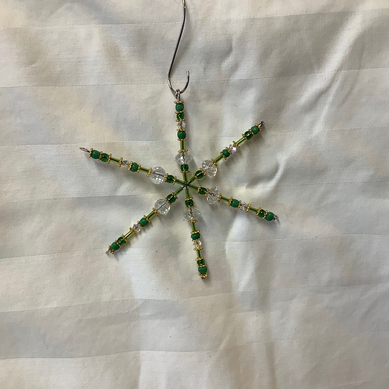 Crystal and metal SnowFlake Winter,Christmas Ornament or Suncatcher
