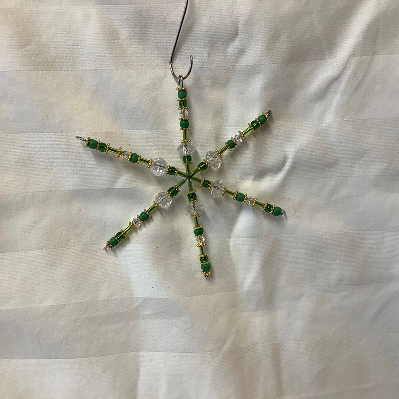 Crystal and metal SnowFlake Winter,Christmas Ornament or Suncatcher