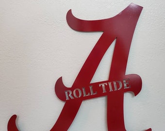 ALABAMA FAN PARKING ONLY CRIMSON TIDE METAL NOVELTY DECORATIVE SIGN