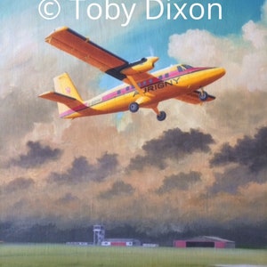 IMPRESSION de peinture à l’huile d’Aurigny Twin Otter