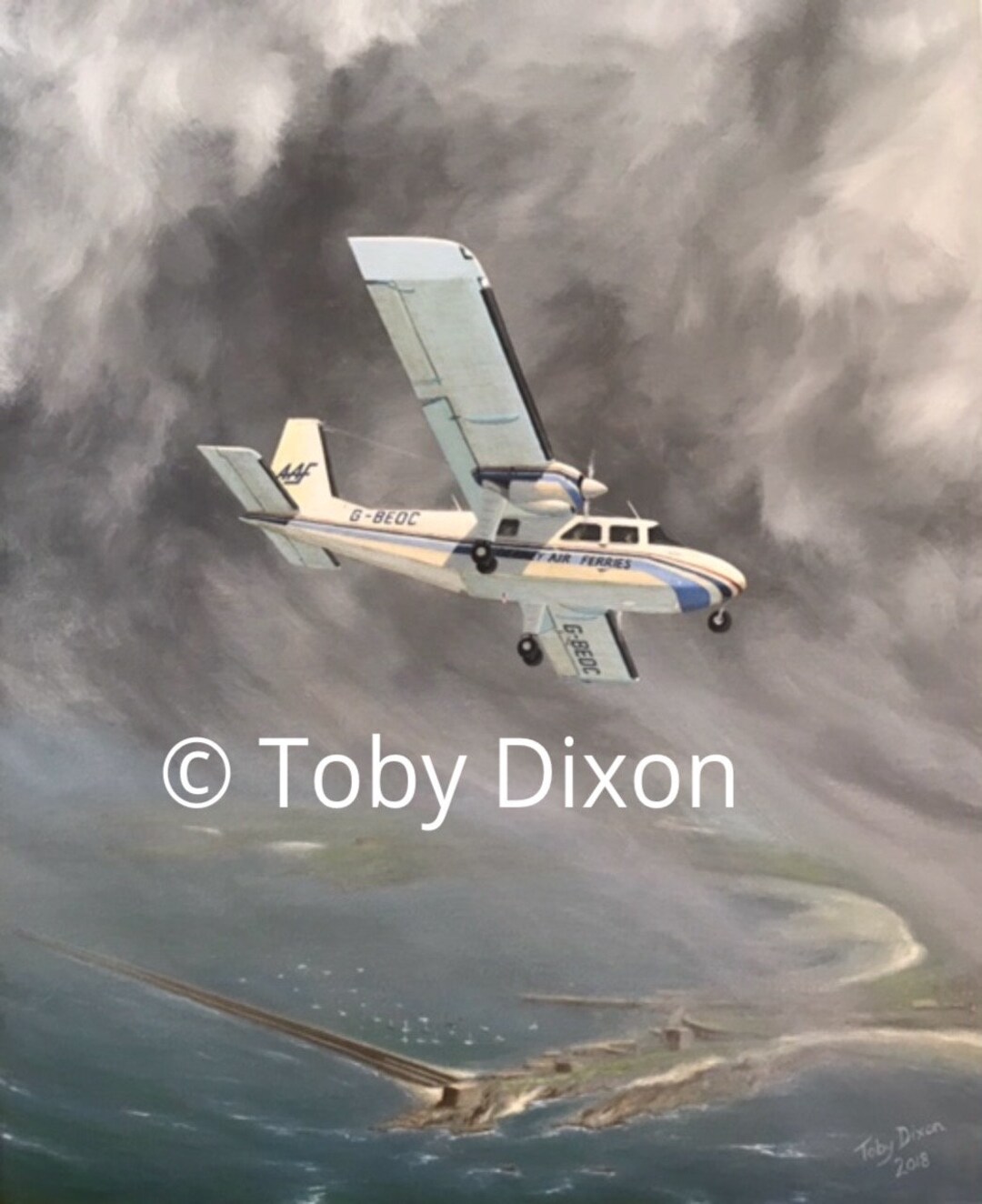 PRINT of Alderney Air Ferries BN-2A Islander Oil Painting - Etsy