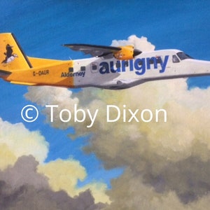 PRINT of Aurigny Dornier 228NG oil painting