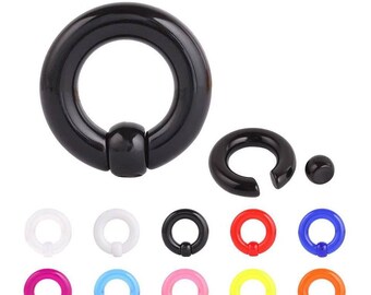 8MM Piercing Prince Albert Helix Hoefijzer Intieme Plastic Zwart Blauw Roze Wit