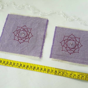 Crown Chakra Patch: Embroidered with Rock Crystal gemstone and natural materials - Purple Chakra Art