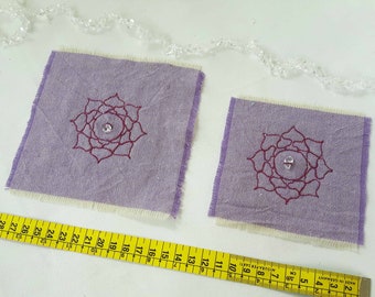Crown Chakra Patch: Embroidered with Rock Crystal gemstone and natural materials - Purple Chakra Art