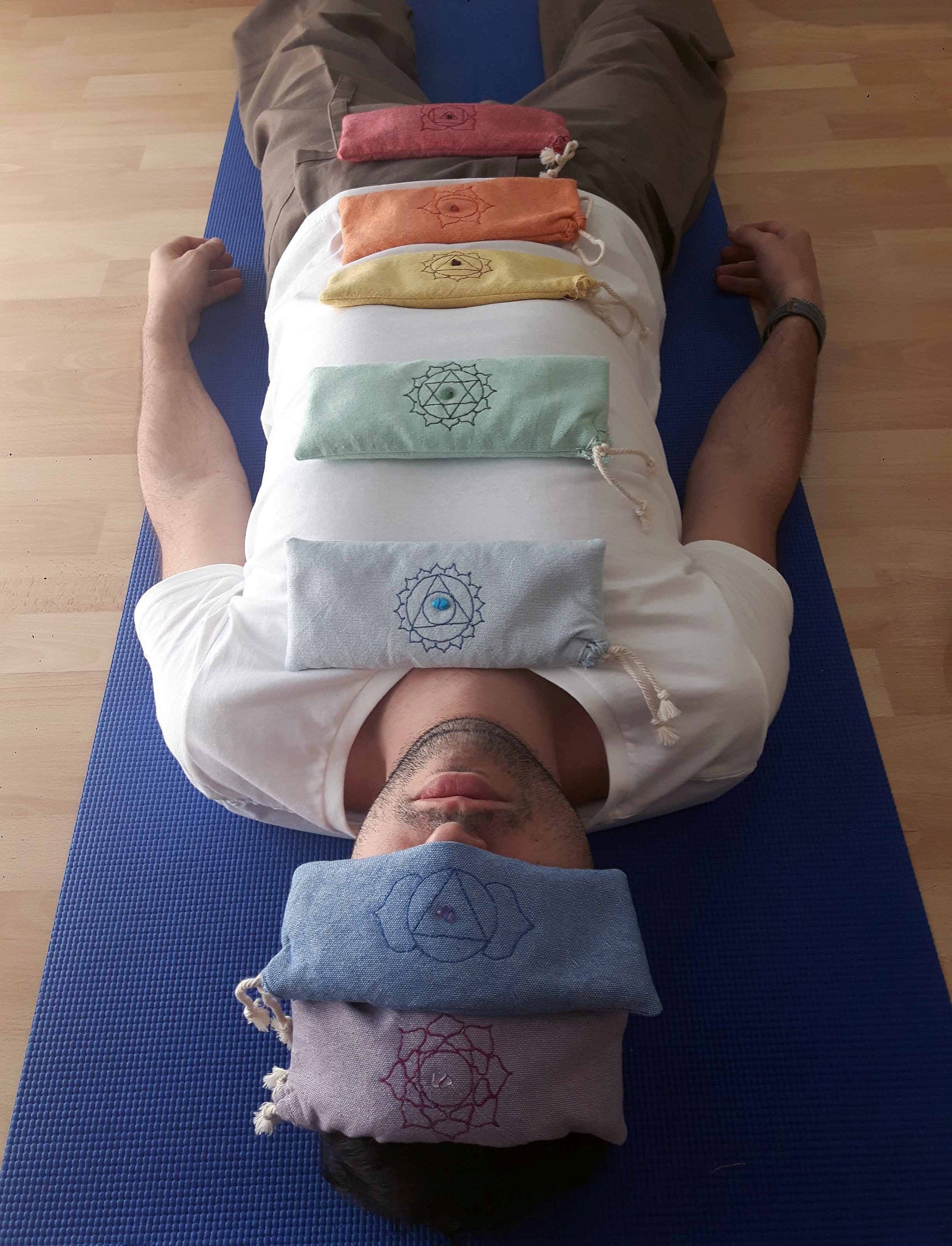 Meditation Eye Mask Sacral Chakra Eye Pillow, Embroidered With