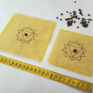 Solar Plexus Chakra Patch: Embroidered with Tiger Eye gemstone - Chakra Art