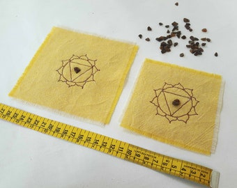 Solar Plexus Chakra Patch: Embroidered with Tiger Eye gemstone - Chakra Art