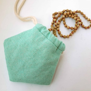 Sac de perles de prière : Petite pochette en coton avec cordon de serrage, fait main - Sac Japa Mala - Pochette cadeau bijoux