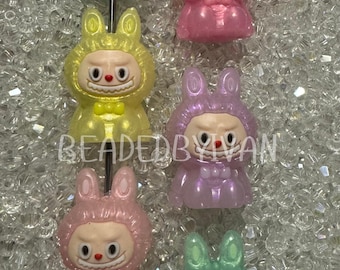 3D Cute hard Rubber monster beads- For Pens, Keychains and DIY items- Silicone Focal Bead