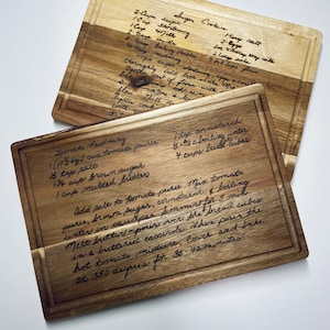 Set of Hand Burned Recipe Cutting Boards