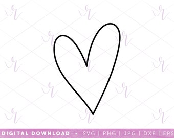 heart --- svg | dxf jpg eps | instant digital download | cricut | silhouette | love | hand drawn | simple | cute | sticker