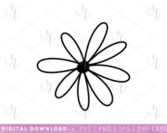 daisy --- svg | dxf jpg eps | instant digital download | cricut | silhouette | spring | summer | hand drawn | simple | cute | sticker