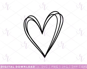 hearts --- svg | dxf jpg eps | instant digital download | cricut | silhouette | love | hand drawn | simple | cute | sticker
