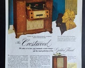 Vintage 1947 RCA Victor The Crestwood Radio Print Ad