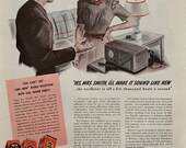 Vintage 1940s RCA Radio Ad, WW2 Era
