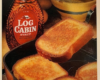 Vintage 1940s Log Cabin Syrup Ad