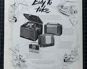 Vintage 1952 RCA Victor Portable Radio Print Ad